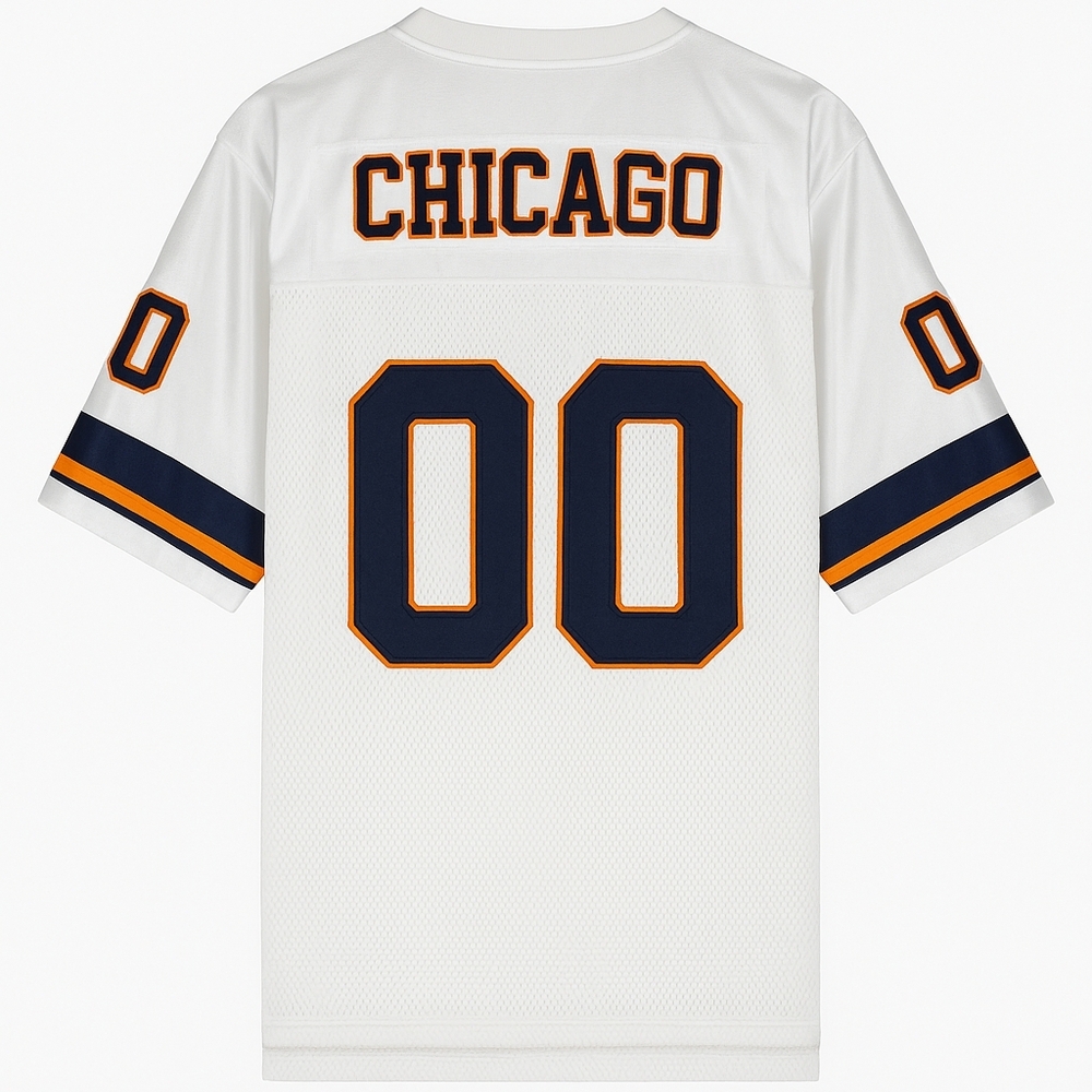 Renegade Chicago 00 Football Jersey White Navy Orange Men’s 2XL